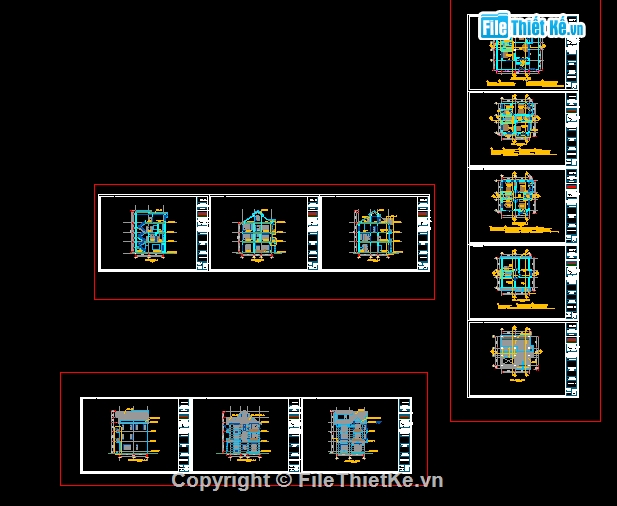 File cad,kết cấu biệt thự,biệt thự 3 tầng,Thiết kế biệt thự